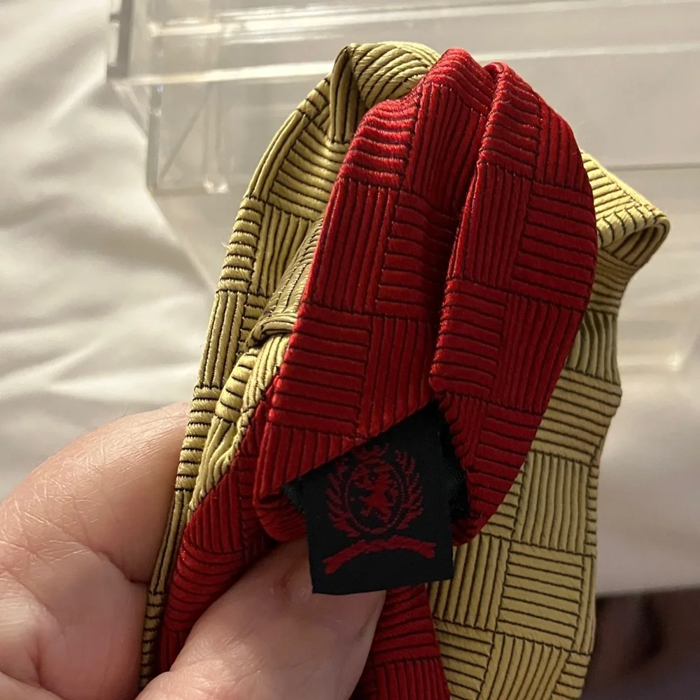 Tommy Hilfiger Gold Checkered Tie